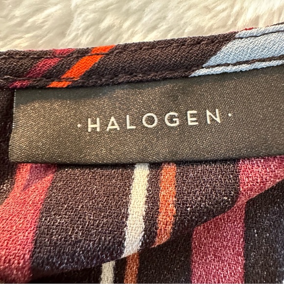 Halogen V-Neck Striped Adjustable Straps Tank Top Camisole Size M - Picture 2 of 11